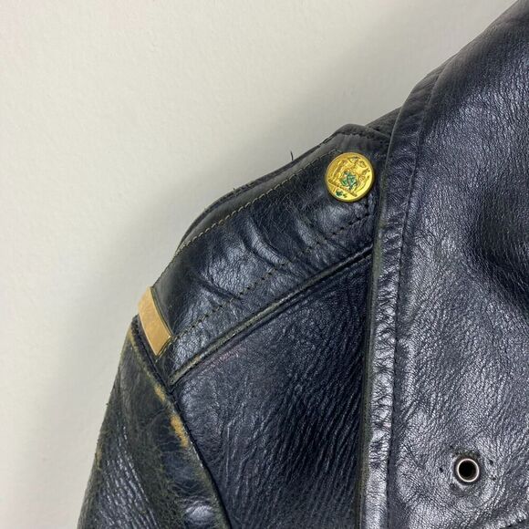 Vintage 70s Harley Davidson NY Police Department Leather Jacket Large Heavy - Picture 6 of 15